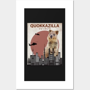 Quokkazilla Quokka Giant Monster Parody Posters and Art